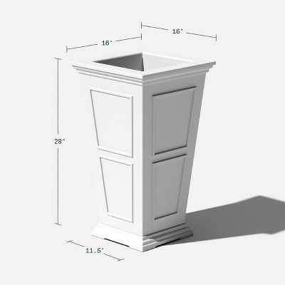Veradek Brixton Tall 28-inch White Plastic Planter