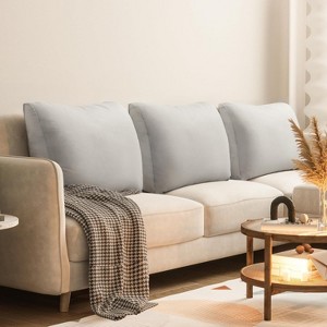 Hachikiko Velvet Back Support Pillow - Removable Cover, Curved Reading Pillow for Bed & Couch, Gray (23.5"x20"x5") - 1 of 4