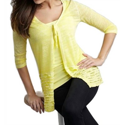Women's Tie-Front Melange Cardigan - ANGEL