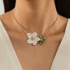 Anna-Kaci Women's Enamel Flower Pendant Necklace with Gold Chain - 2 of 4