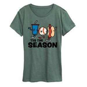 Women's - Instant Message - Tis The Season Americana Short Sleeve Graphic T-Shirt - 1 of 4