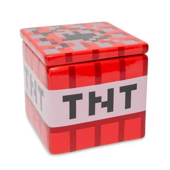 Ukonic Minecraft TNT Block Ceramic Cookie Jar Container | 6 Inches Tall