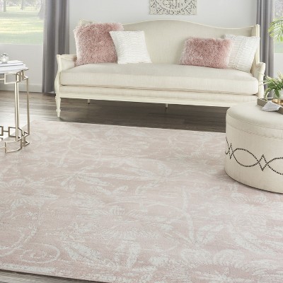 Bohemian Bliss Pink Floral 8' x 10' Synthetic Area Rug