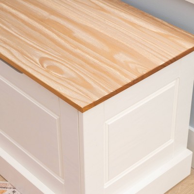 Natural Pine and White Backless Corner Nook Set