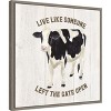 Amanti Art Farm Life Cow Live Like Gate by Tara Reed Canvas Wall Art Print Framed 22 x 22-in. - 3 of 4
