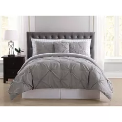 Truly Soft Twin Extra Long Arrow Pleated Bed in a Bag Set Gray