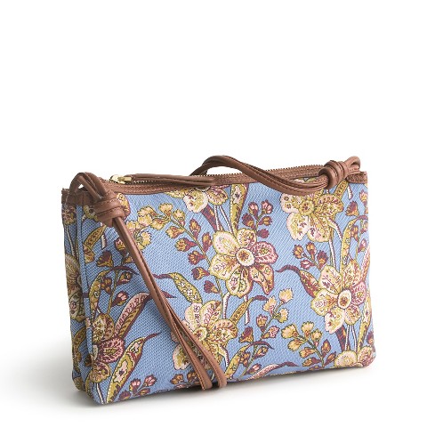Vera Bradley Women's Oxford Canvas Foxbury Crossbody Bag Begonia Fields