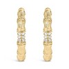 Haus of Brilliance 14K Yellow Gold Plated Silver 1/6 Cttw Hammered J Hoop Earrings - 2 of 4