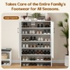 Okak Mid-Century Narrow Wooden Shoe Cabinet Side Board with Doors,7 Tier Freestanding Shoe Rack for Corridors, Entrances - 4 of 4