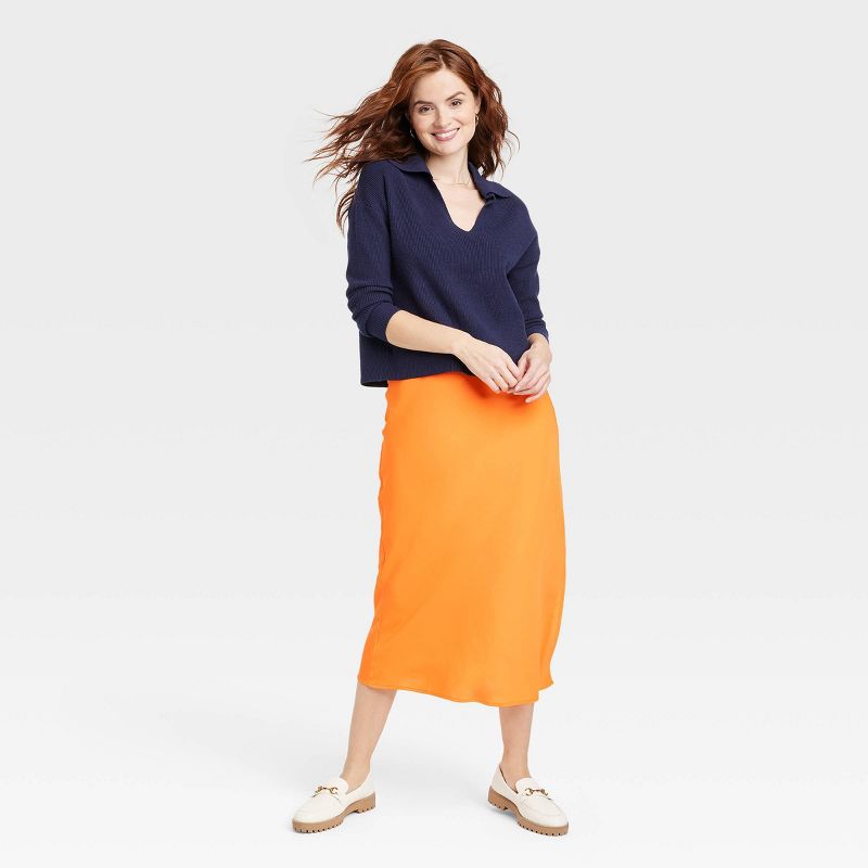 Women's Midi A-Line Slip Skirt - A New Day™, 4 of 11