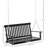 Syemin Patio Swings Outsunny 2-Seater Hanging Porch Swing Outdoor Patio Swing Chair Seat with Slatted Build and Chains, Black, 46.75"*25.5"*24" - 3 of 4
