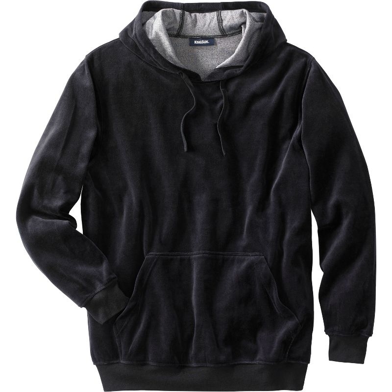 KingSize Men's Big & Tall Tall Velour Long-Sleeve Pullover Hoodie, 1 of 2