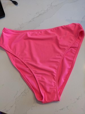Women's High Waist High Leg Cheeky Bikini Bottom - Wild Fable™ Pink 2x ...