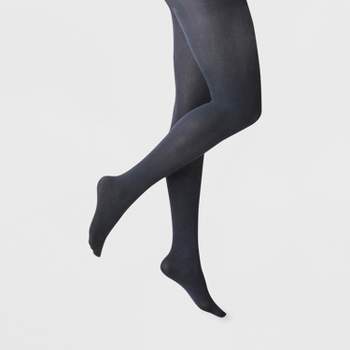 Women's 50D Opaque Tights - A New Day™ Navy L/XL