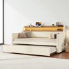 Twin Size Upholstered Daybed with Trundle, PU Leather Sofa Bed with Storage Headboard, LED Lights & Charging Station for Bedroom or Guest Room - 2 of 4