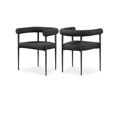black boucle fabric/matte black powder coating