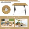 Tangkula Outdoor Dining Table 42.5” Acacia Wood Patio Table with 1.9” Umbrella Hole Metal Legs & Adjustable Foot Pads Farmhouse Bistro Table - 3 of 4