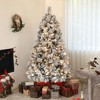 6.5 ft Prelit Flocked Artificial Christmas Tree with 350 Clear Lights, 1107 Tips - 2 of 4