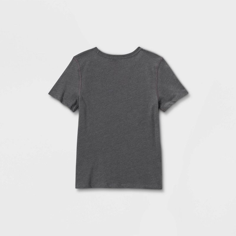 Kids' Adaptive Short Sleeve Graphic T-Shirt - Cat & Jack™ Charcoal Gray, 2 of 4