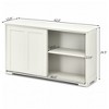 Costway Kitchen Storage Cabinet Sideboard Buffet Cupboard Wood Sliding Door Pantry Black/Gray/Brown/White - 3 of 4