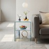 Lirago 2-Layer Tempered Glass Sofa Table-Transparent Multi-Purpose Side Table for Living Room Office and Outdoor 15.8"Dx 19.72"Lx17.72"H - 3 of 4