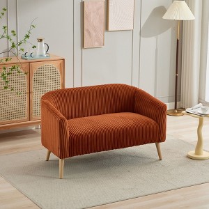 NicBex 50.78 Inch Modern Loveseat Couch,Corduroy 2-Seat Sofa with Wooden Legs for Small Space,Bedroom,Apartment - 1 of 4