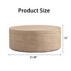 Modern Drum-Style Round Coffee Table with Marble Texture Pattern, No-Assembly Accent Table for Living Room or Apartment – The Pop Home - 4 of 4