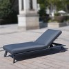 Moda Furnishings W29.5" x D80.7" Outdoor Chaise Lounge With Cushion - 2 of 4