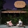 Garden Parasol 14.4 ft. Double-Sided Sun Umbrella with Base, Patio Parasol with LED Solar Lights - 3 of 4