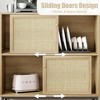 Coffee Bar Cabinet, Sideboard Buffet Cabinet with Sliding Door, Wood Display Accent Cabinet, for Living Room, Kitchen, Dining Room, Rattan - 4 of 4