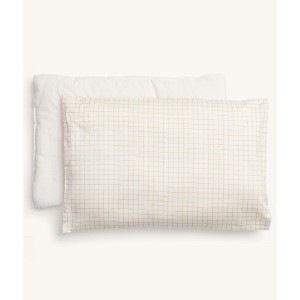 Organic Toddler Pillow and Case Caramel Grid - 1 of 4