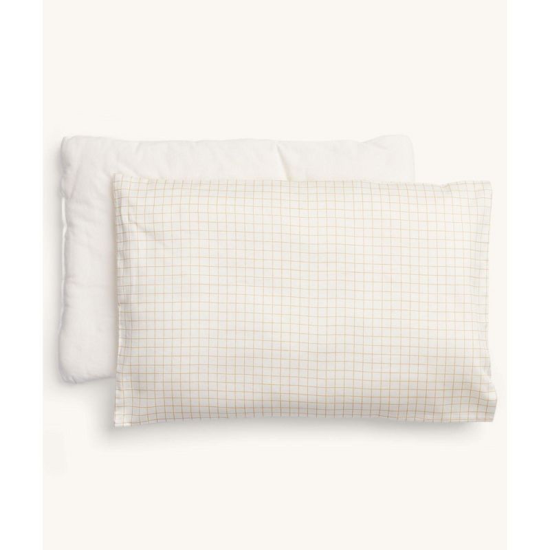 Organic Toddler Pillow with Pillowcase Caramel Grid Caramel Grid Toddler
