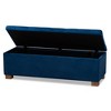 Roanoke Velvet Upholstered Grid Tufted Storage Ottoman Bench - Baxton Studio - 2 of 4