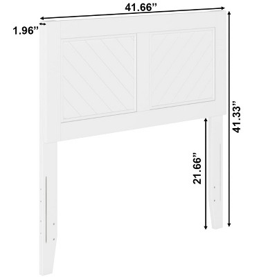 Twin White Solid Wood Chevron Headboard with USB Charger