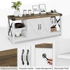 Whizmax Farmhouse TV Stand, Mid Century Modern Entertainment Center with Storage Cabinets and Open Shelves for Living Room, Bedroom, White & Brown - 4 of 4