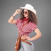 4E's Novelty Light Blue Cowboy Hat & Heart-Shaped Sunglasses – Western Cowgirl Party Accessory - 3 of 4
