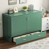 NicBex Queen Size Murphy Bed 80" L Modern Wooden Bed Frame with Large Storage Drawer and Ports for Bedroom, Guest Room, No Box Spring Required - 2 of 4