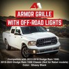 AMERICAN MODIFIED Grille Heavy Duty Front Grille Cover with Amber LED Lights Compatible with 2013-2018 Dodge Ram 1500 Truck - 2 of 4