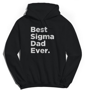 Rerun Island Men's Best Sigma Dad Ever Long Sleeve Graphic Cotton Sweatshirt Hoodie - 1 of 3