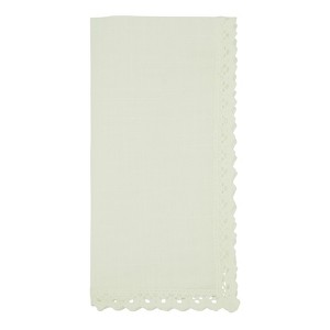 Saro Lifestyle Table Napkins with Lace Border Design (Set of 4) - 1 of 4