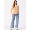 INSPIRE CHIC Women's Long Sleeves Contrast Peter Pan Collar Striped Blouse Top - 3 of 4