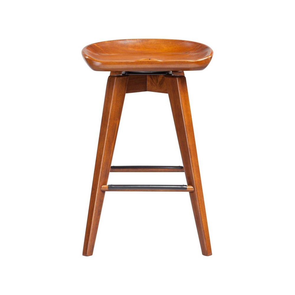 Photos - Chair 24" Bali Swivel Counter Height Barstool Walnut - Boraam