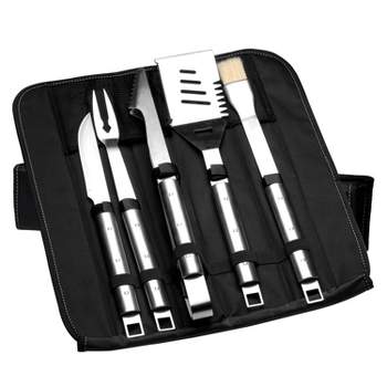 4pc BBQ Tool Utensil Set, Stainless Steel by Pure Grill, 1 x 17.5