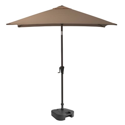 9' Square Titling Market Patio Umbrella with Base - CorLiving