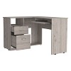 Vynxaria Modern L-Shaped Computer Desk - Light Grey, 2 Drawers & 1 Shelf, Ample Workspace - 4 of 4