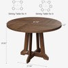 47" Round Pedestal Dining Table for 4 - Sturdy Wood w/ Sturdy Base, 4-Piece Tabletop for Kitchen/Dining/Living Room - 2 of 4