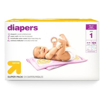 Diapers Super Pack Size 1 - 124ct - up & up™