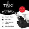 Trio Home Stainless Twist Design 3-Piece Dish Drying Drainer Rack, Removable Utensil Holder and Drainboard - Black/Black Twist - 3 of 4