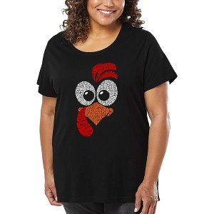 LA Pop Art Turkey Face - Women's Word Art T-Shirt - 1 of 4