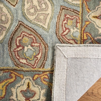 Handmade Blue/Grey Tufted Wool Area Rug, 8'3" x 11'